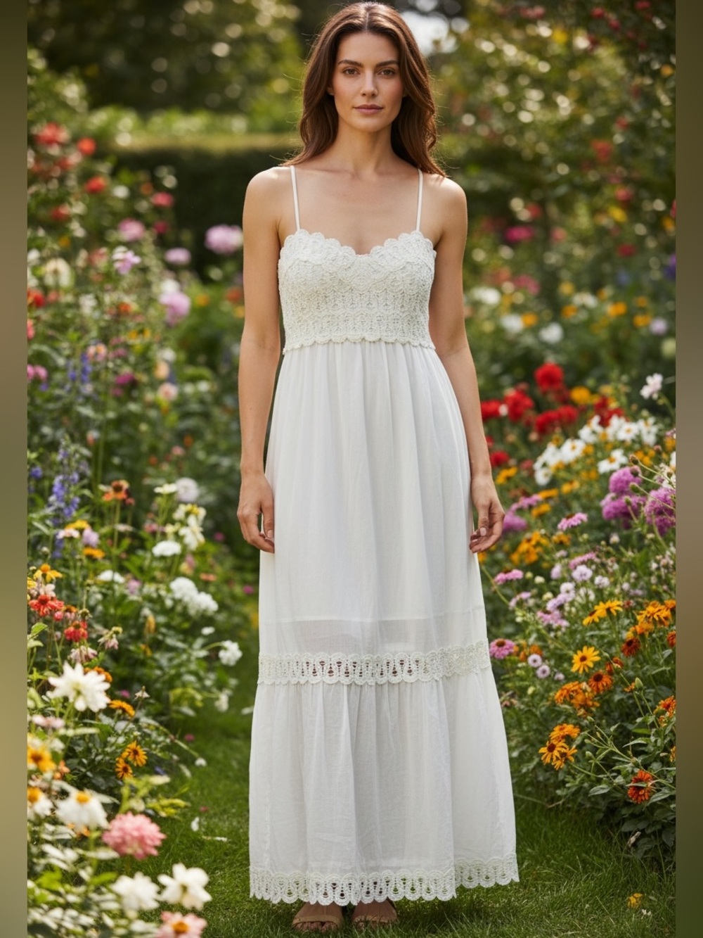 NWT Supernatural by Secret Mission White Crochet Maxi Dress